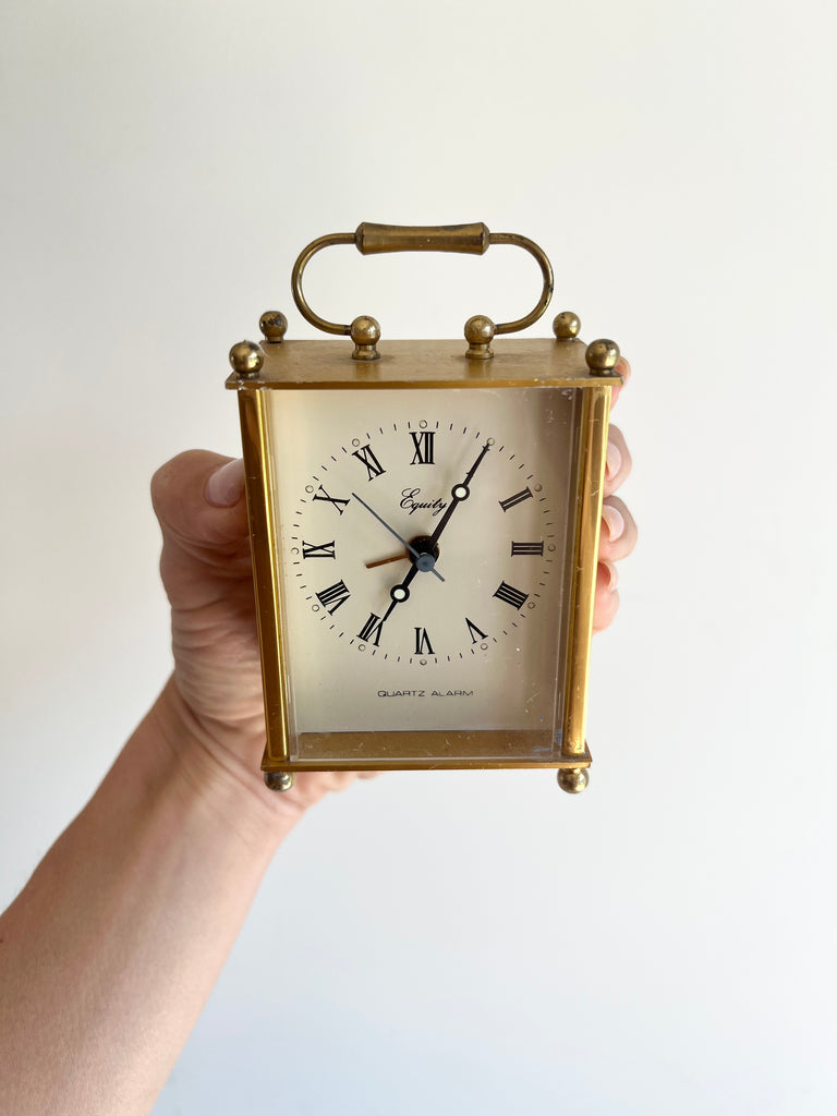 Vintage Equity Brass Clock
