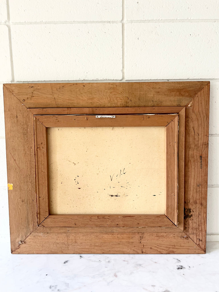 Framed Original Painting Fisherman Coastal Seascape