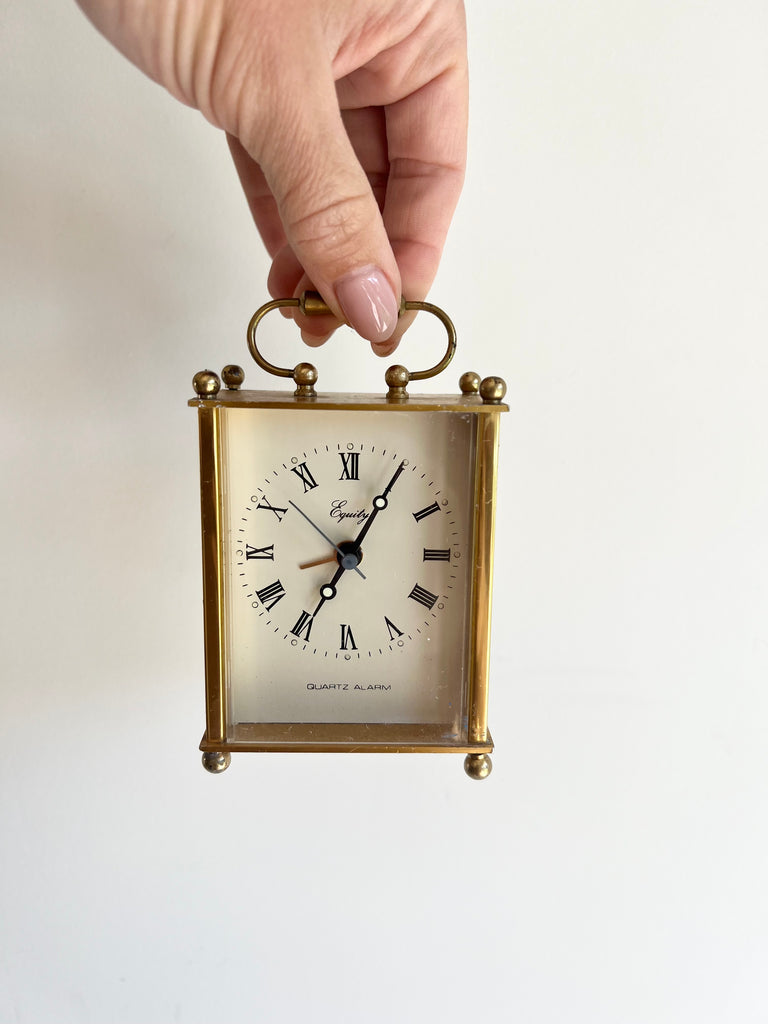 Vintage Equity Brass Clock