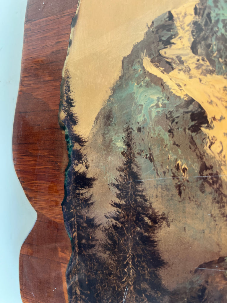 Lacquered Burl Wood Folk Art