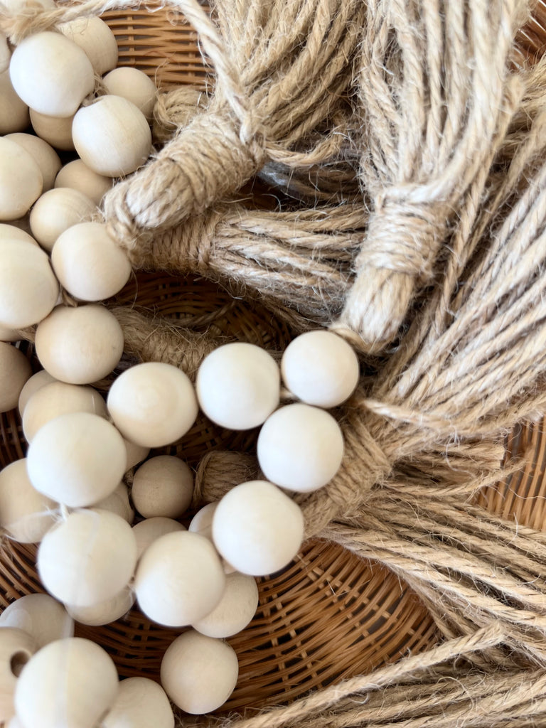 Beaded Tassel Jute Twine Napkin Holders