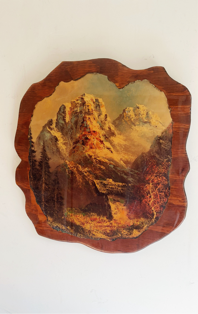 Lacquered Burl Wood Folk Art