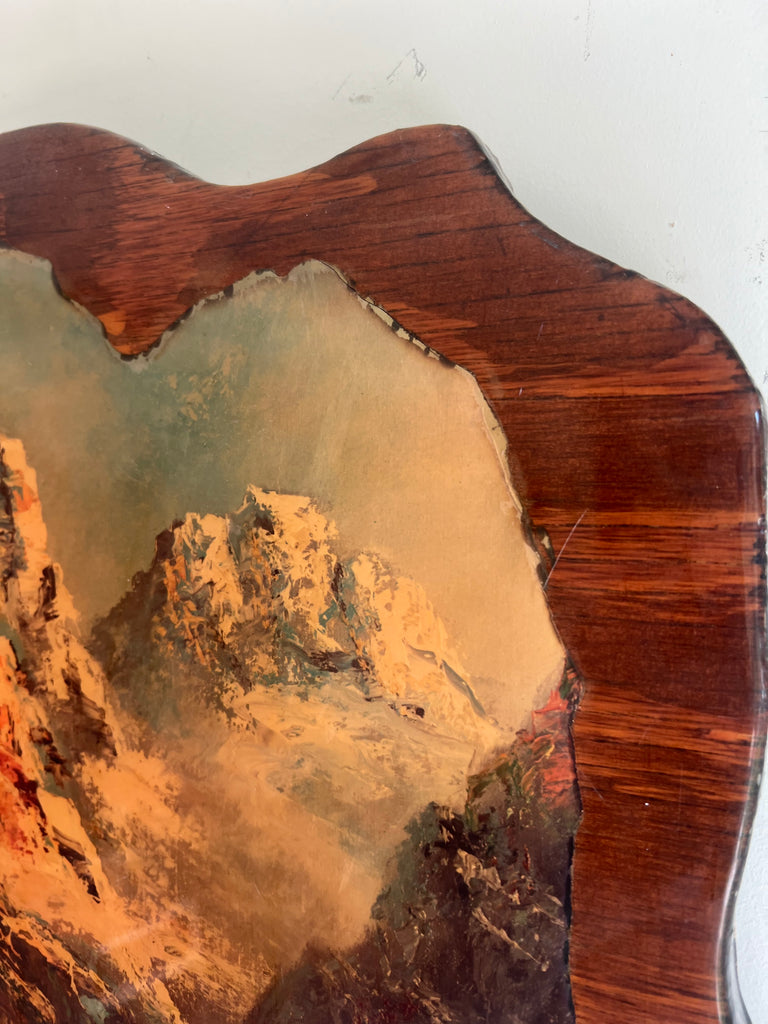 Lacquered Burl Wood Folk Art