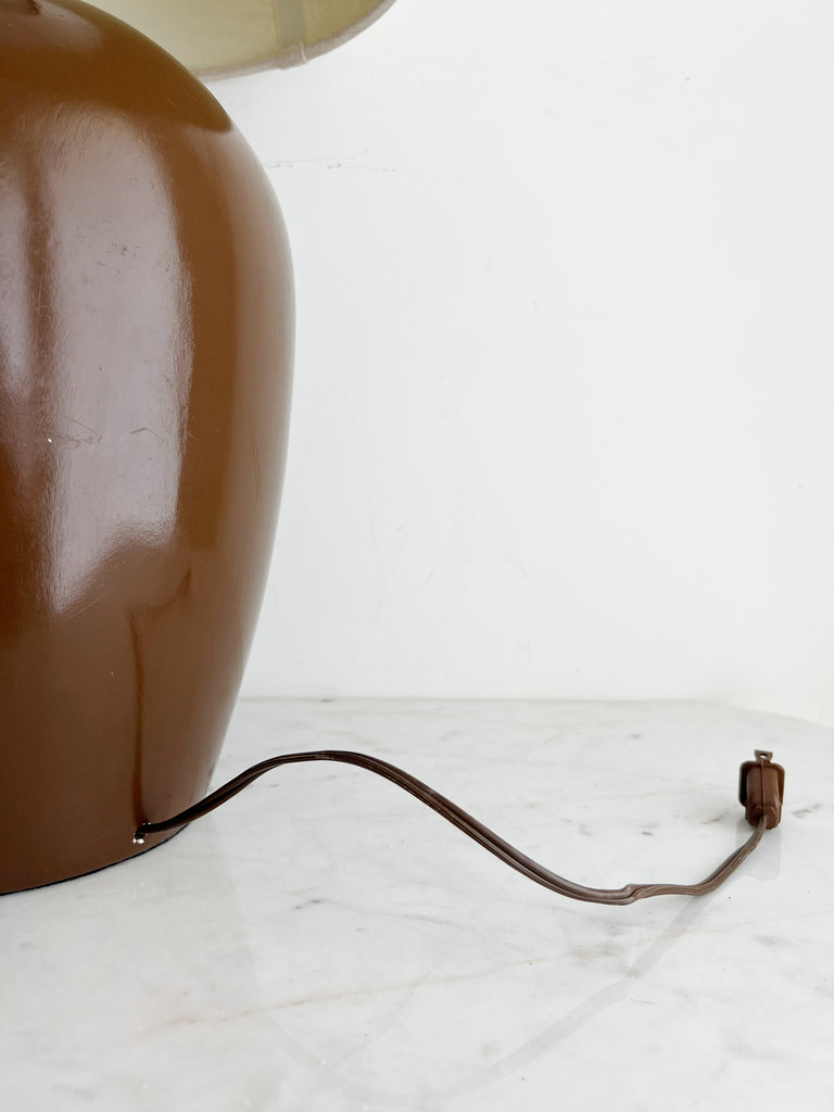 Brown Barrel Table Lamp
