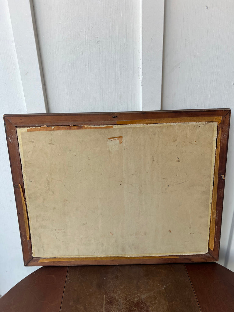 Framed Original Painting Lakeside Cabin
