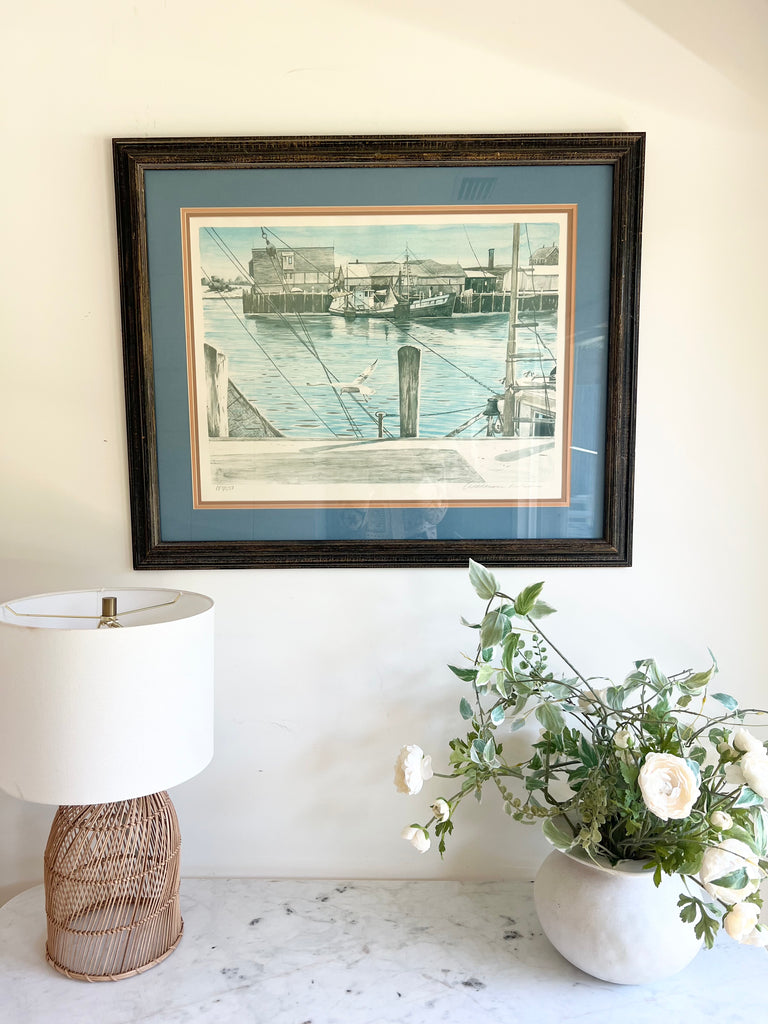 Framed Original “Gloucester Harbor” with Authenticity Certification
