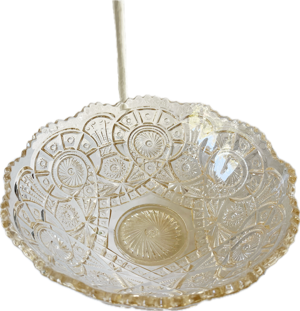 Mid-Century Crystal Serving Bowl