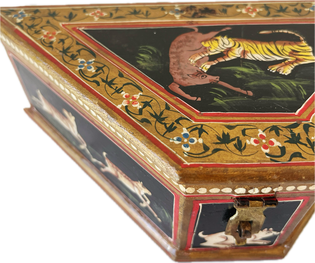 Antique Hand-painted Indian Folk Art Box