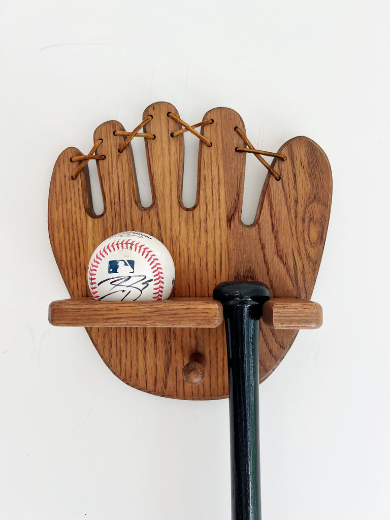 Vintage Wooden Baseball Display