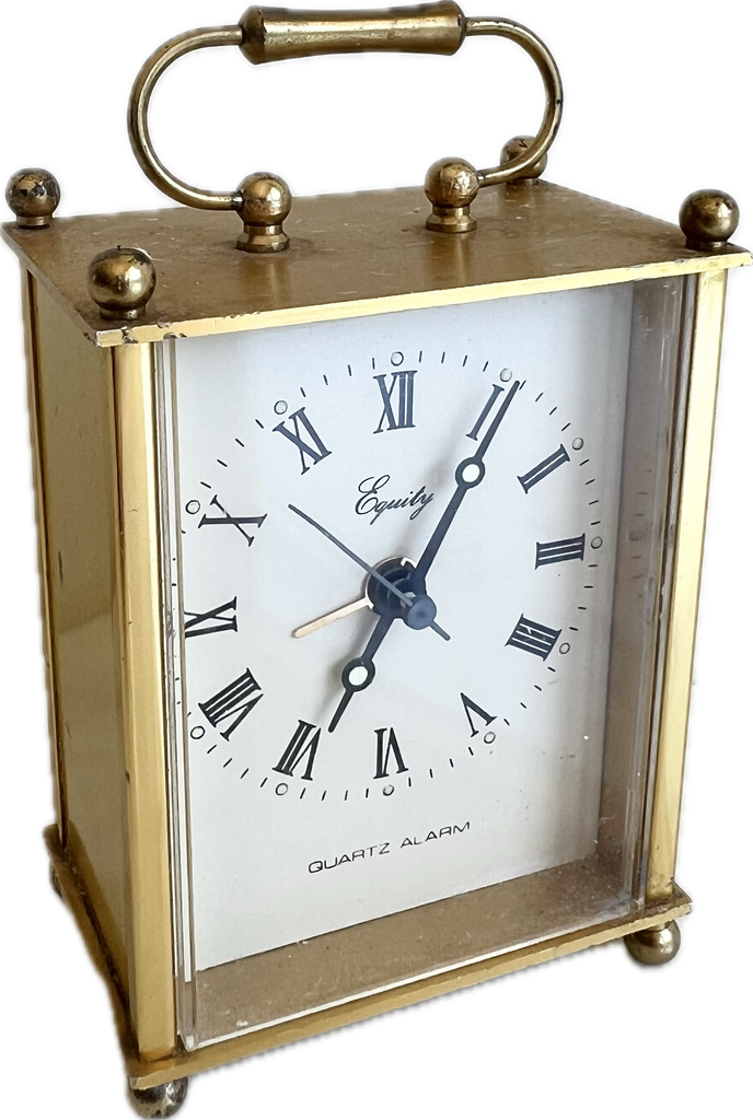 Vintage Equity Brass Clock