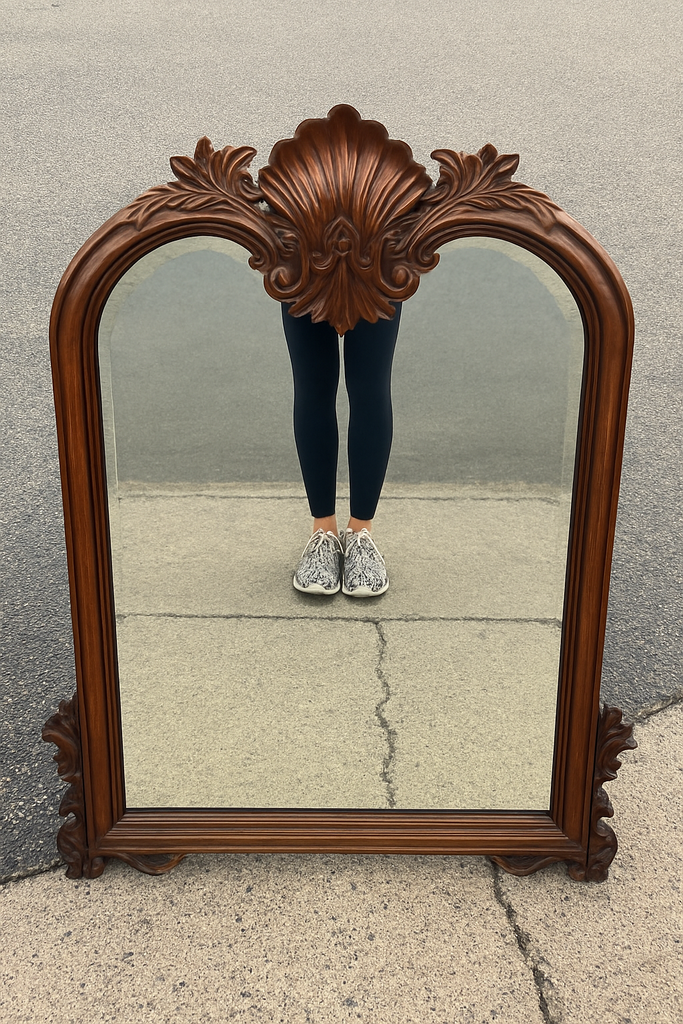 Rococo Carved Mahogany Beveled Wall Mirror