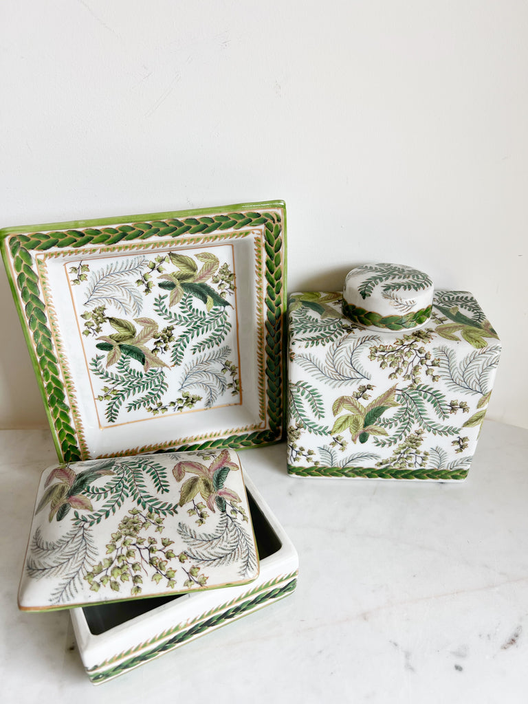 Porcelain Fernware Decor Set