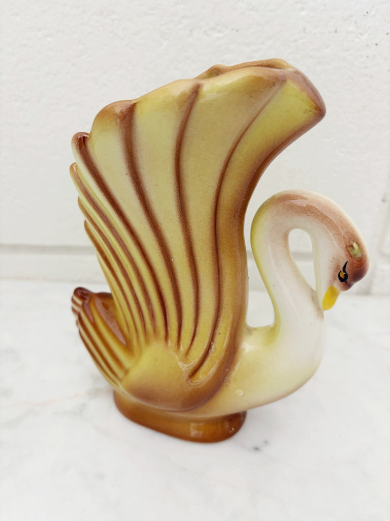 Vintage Ceramic Swan Vase