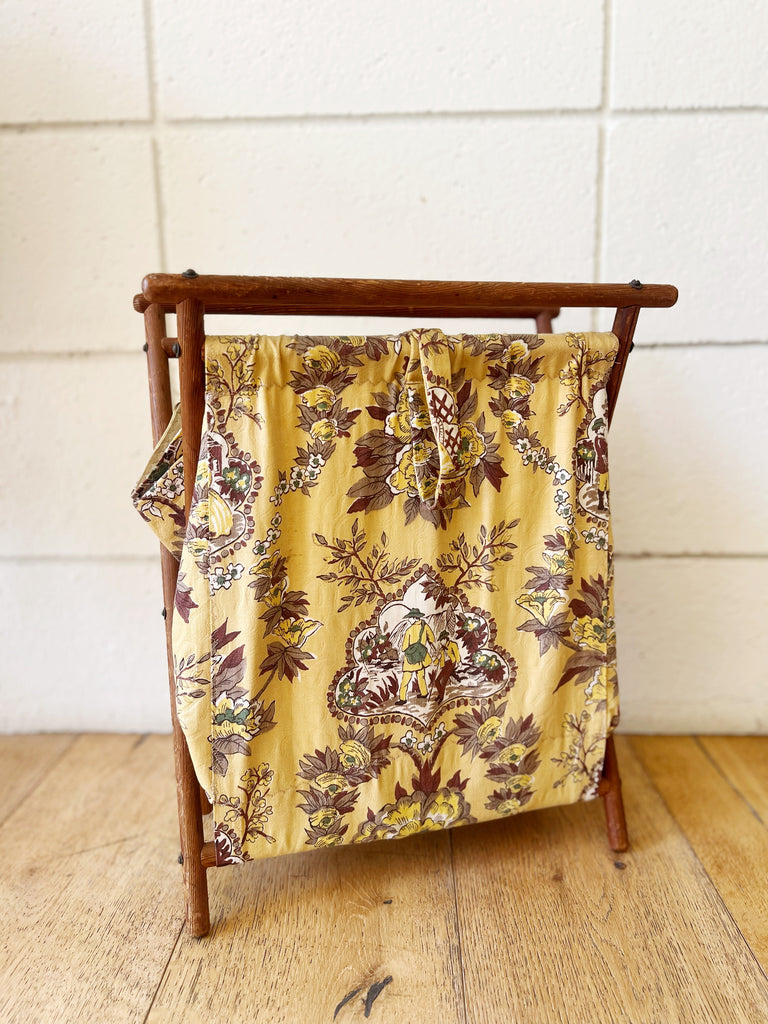 Vintage Wooden Folding Storage Basket