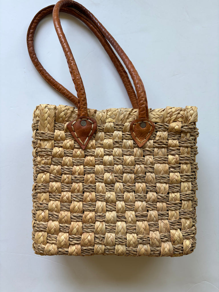 Vintage Handwoven Italian Leather Strap Shoulder Bag