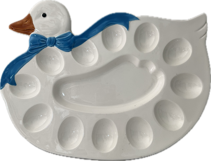 Hand-painted Ceramic Goose Egg Platter