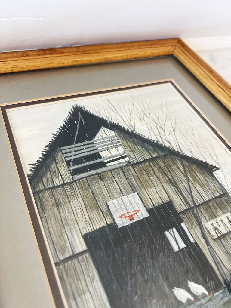 Framed Country Farmhouse Barn Scene Print