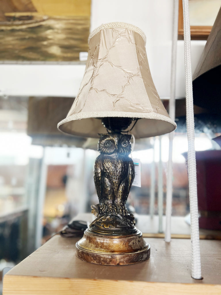 Vintage Bronze Owl Lamp by Loevsky & Loevsky