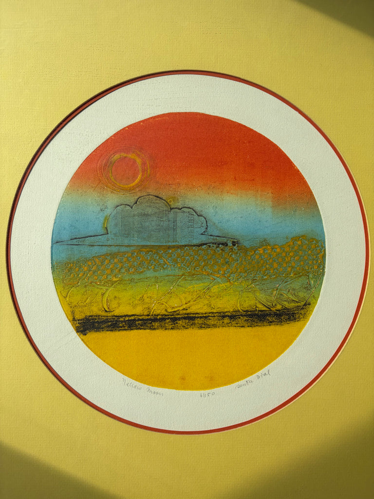 Framed & Matted Original Artwork “Yellow Moon”