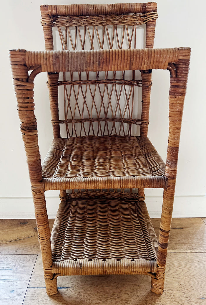 Boho Wicker Accent Shelf