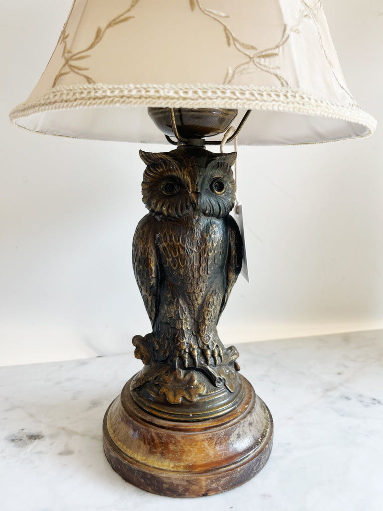 Vintage Bronze Owl Lamp by Loevsky & Loevsky