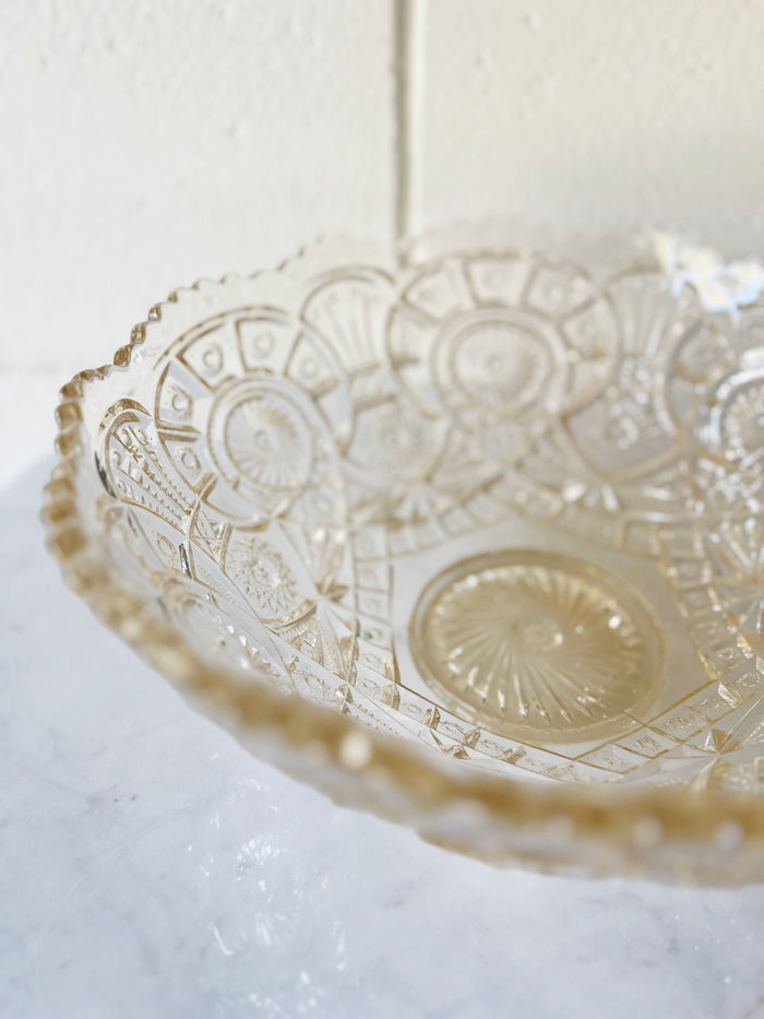 Mid-Century Crystal Serving Bowl