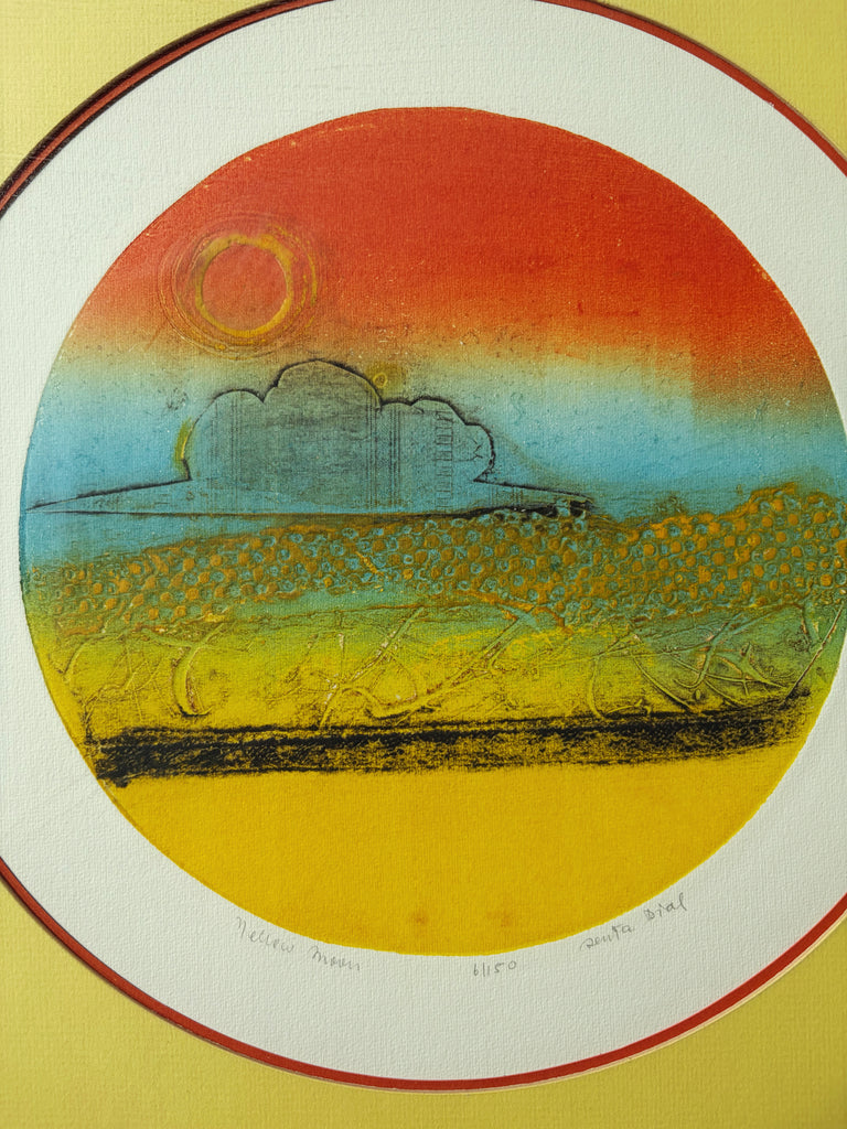 Framed & Matted Original Artwork “Yellow Moon”