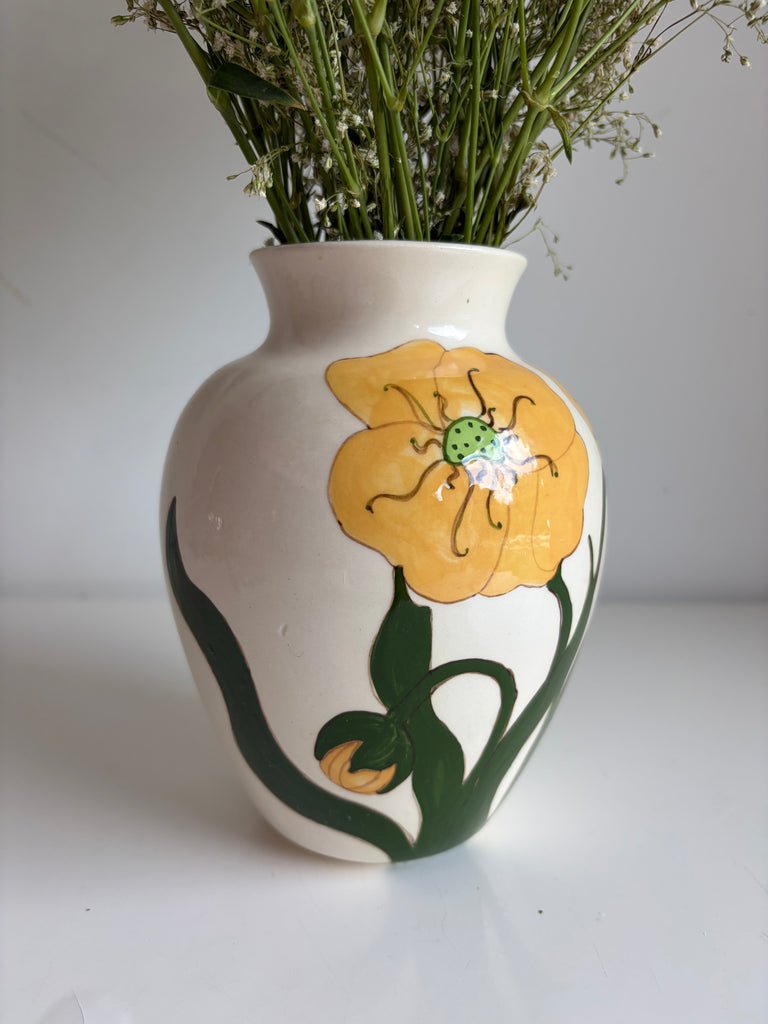 Hand-painted Poppy Vase
