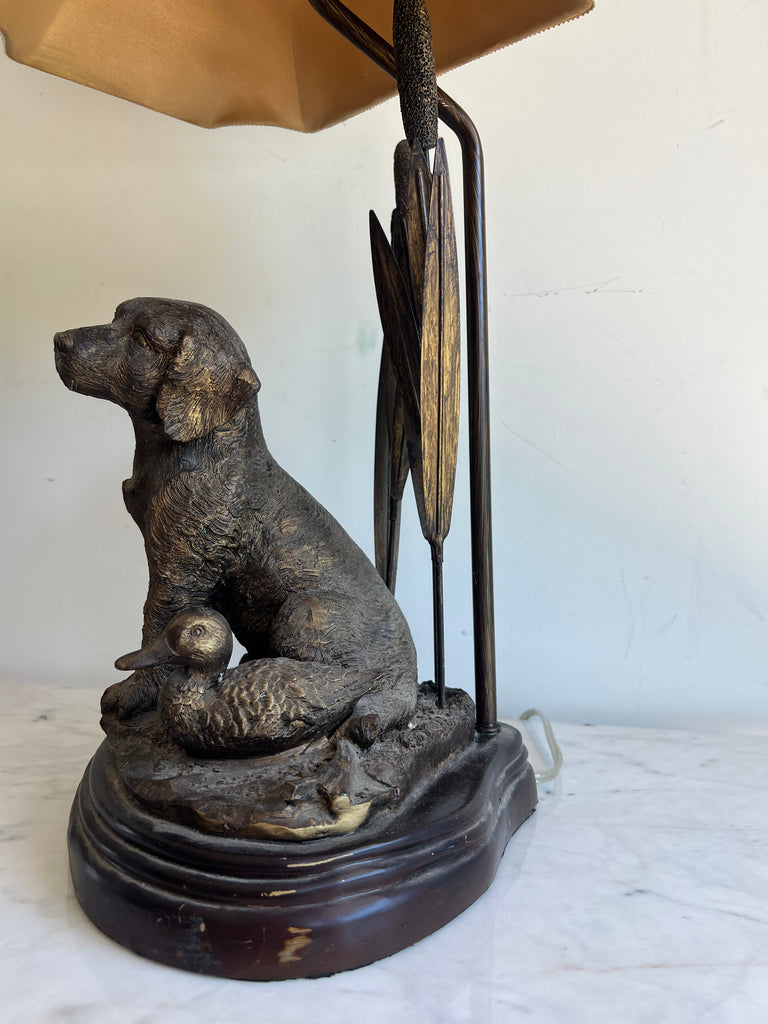 Antique Bronze Labrador Table Lamp
