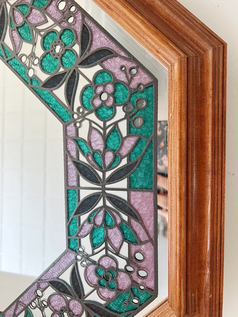 Octogan Stain Glass Mirror