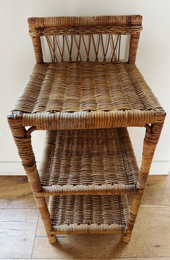 Boho Wicker Accent Shelf