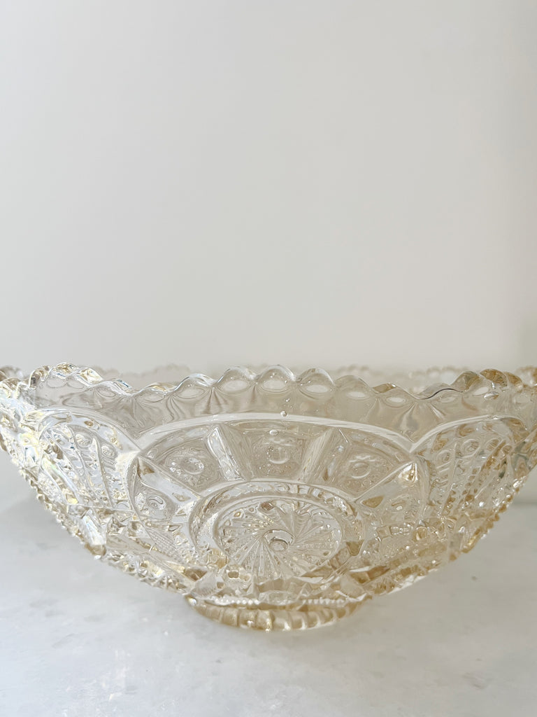 Mid-Century Crystal Serving Bowl