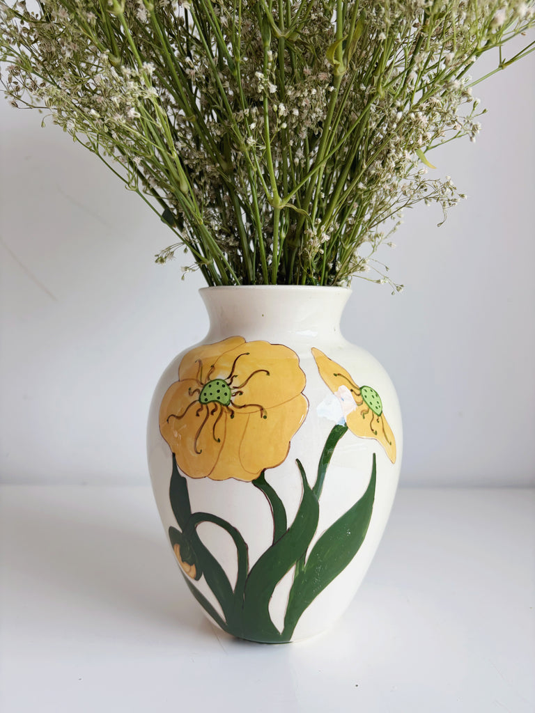 Hand-painted Poppy Vase