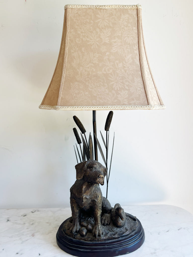 Antique Bronze Labrador Table Lamp