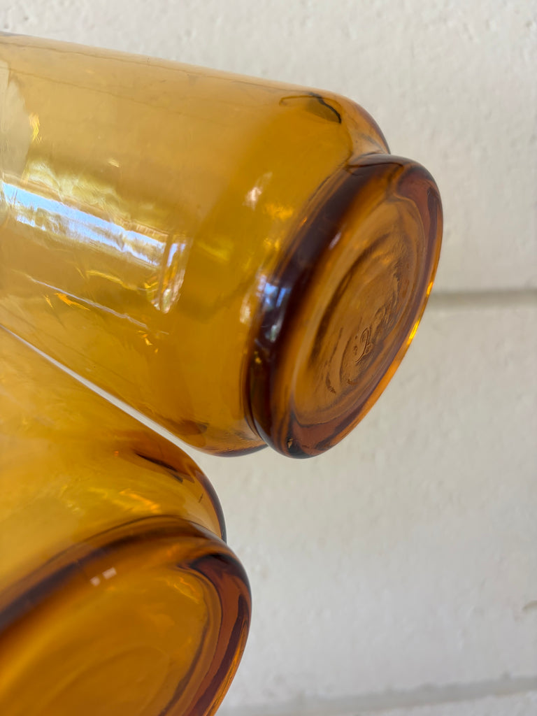 Libbey Amber Diamond Tumbler Optic Swirl Glassware Set