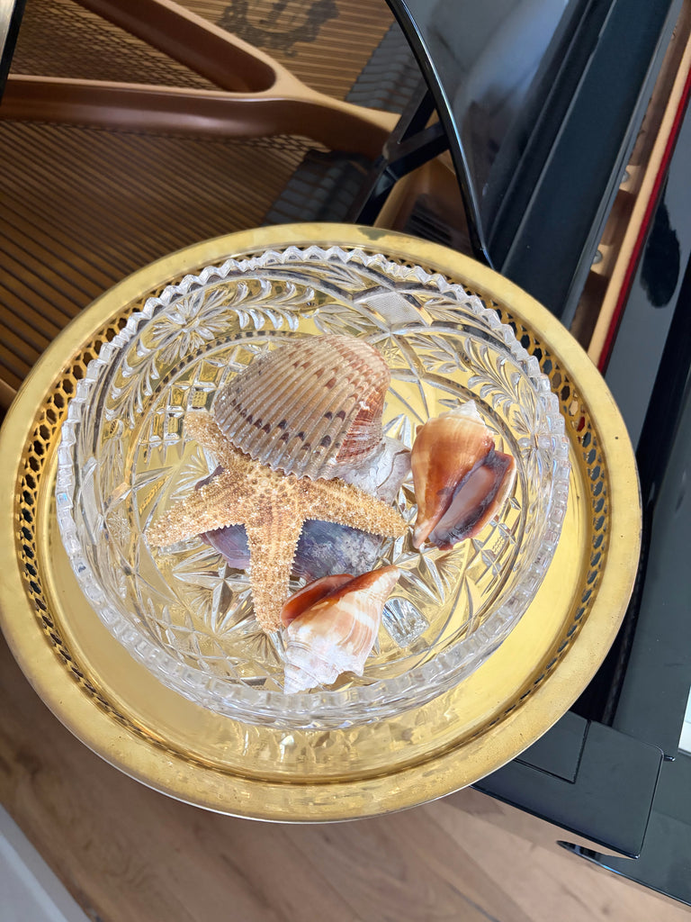 Vintage Brass Round Tray Set of 2
