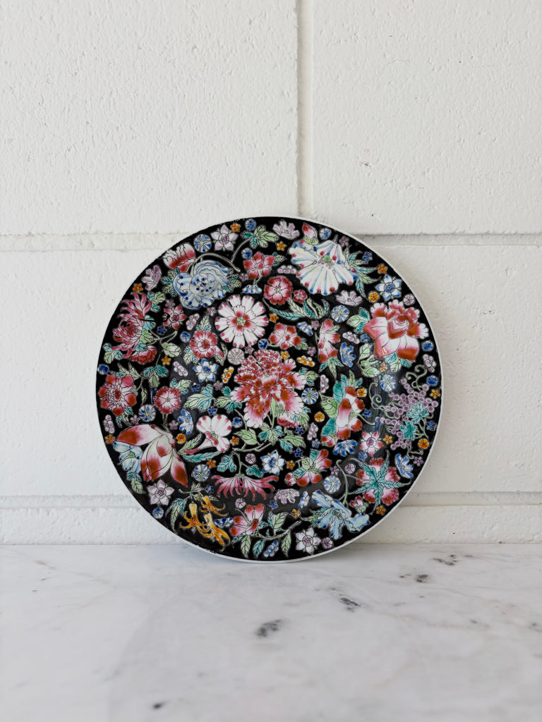 Vintage Handpainted Floral Ceramic Plate