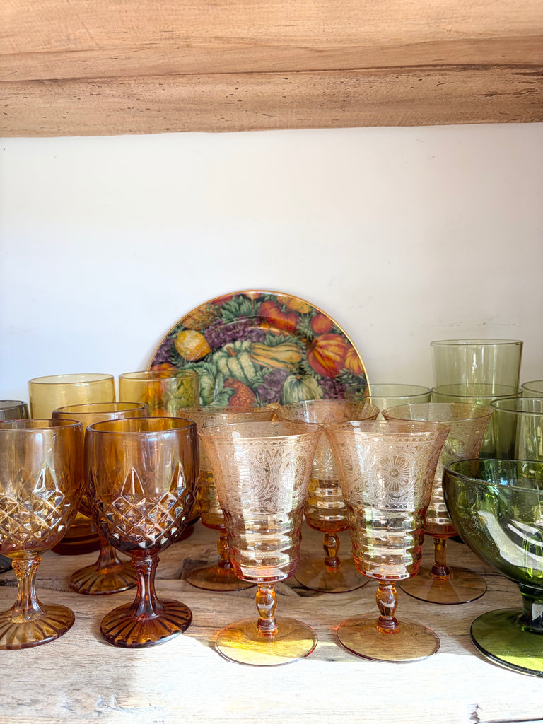 Vintage Indiana Glass Green Pedestal Bowl