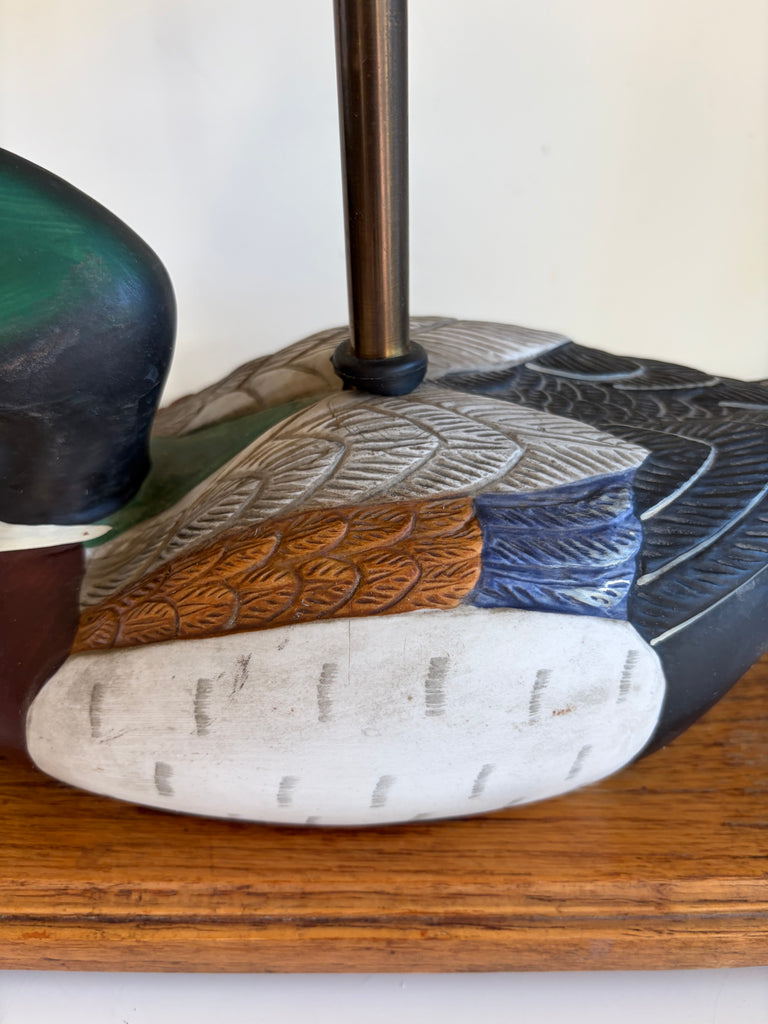 Vintage Hand-painted Mallard Duck Lamp