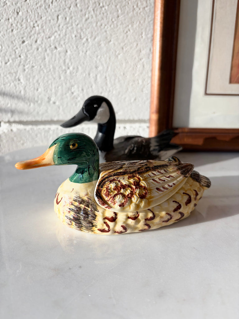Handmade Ceramic Mallard Duck Trinket / Tureen
