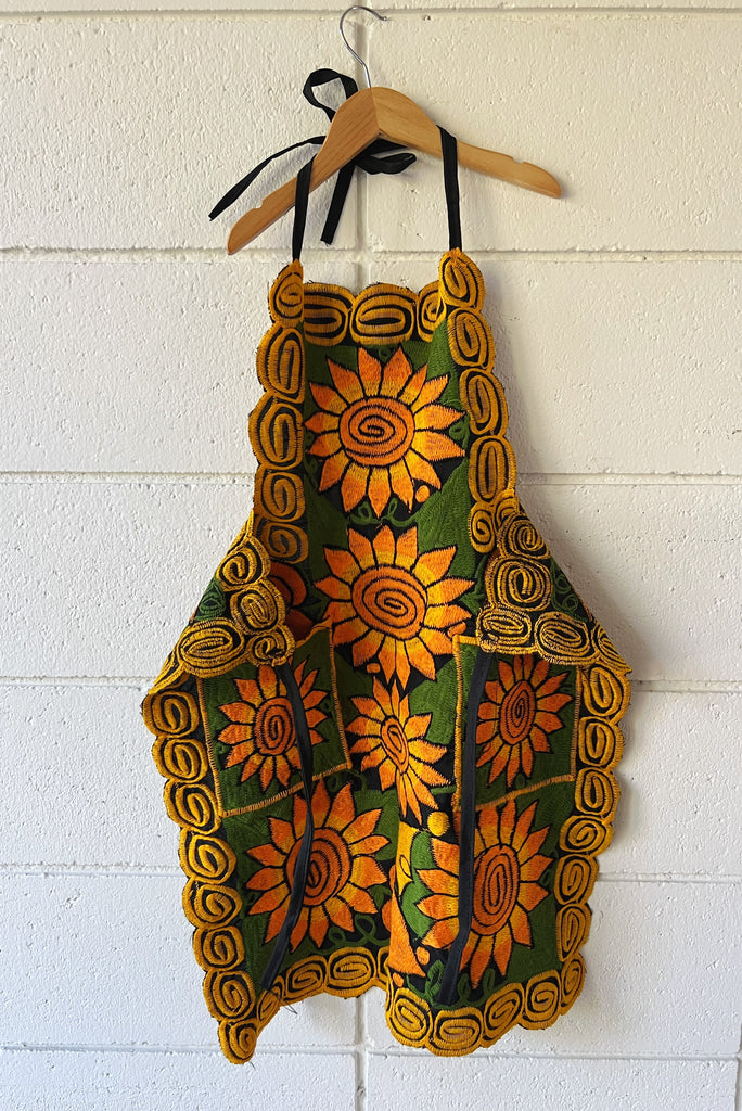 Embroidered Sunflower Apron