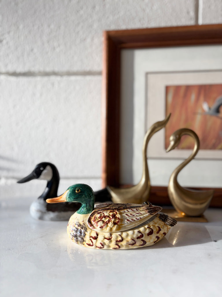 Handmade Ceramic Mallard Duck Trinket / Tureen