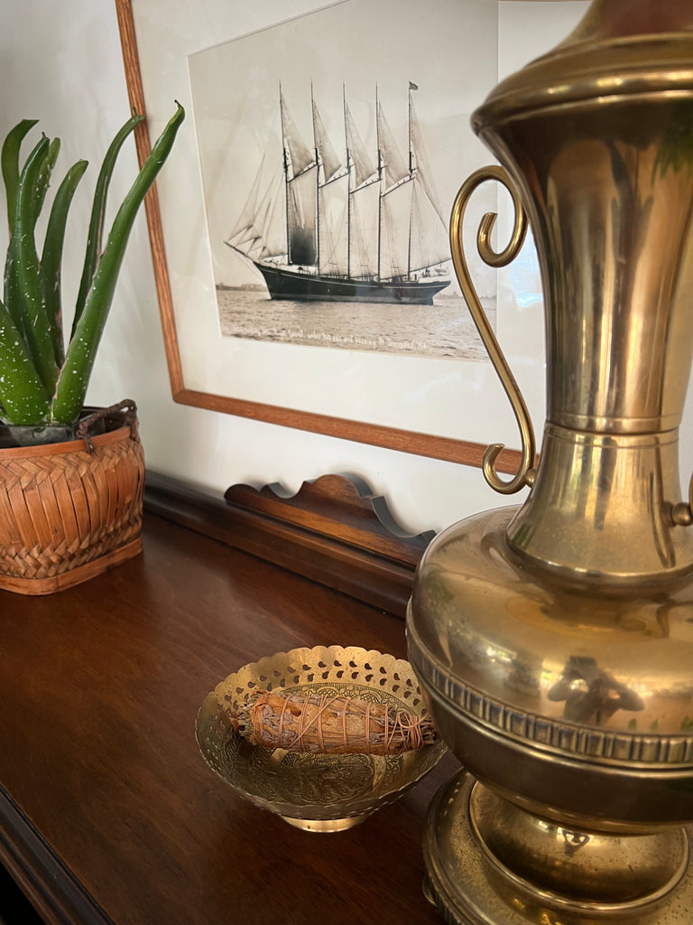 Stiffel Antique Brass Trophy Table Lamp