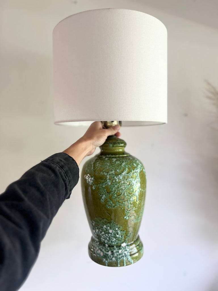 Green Glazed Porcelain Jar Lamp