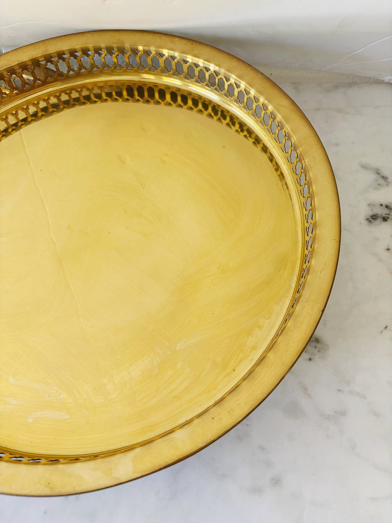 Vintage Brass Round Tray Set of 2