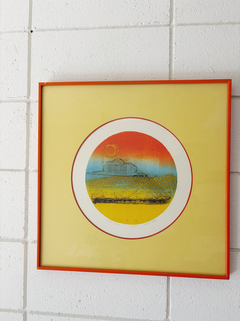 Framed & Matted Original Artwork “Yellow Moon”