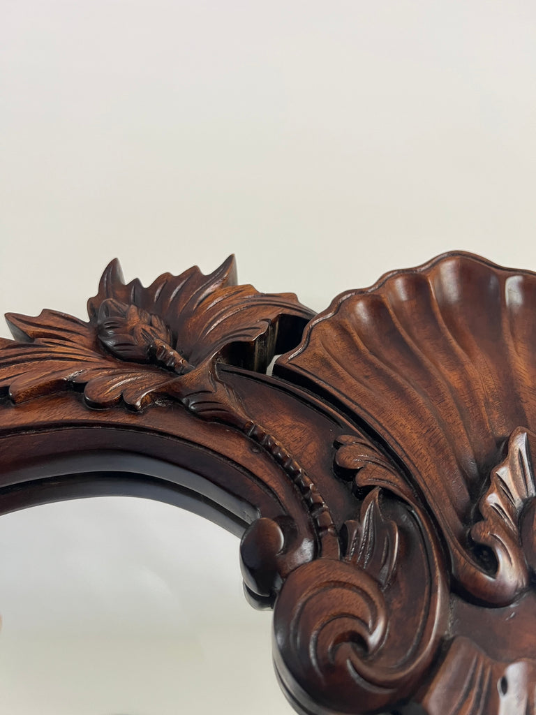 Rococo Carved Mahogany Beveled Wall Mirror