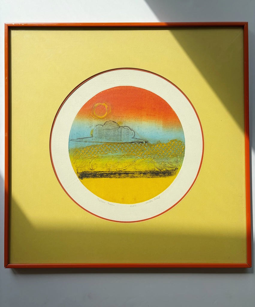 Framed & Matted Original Artwork “Yellow Moon”