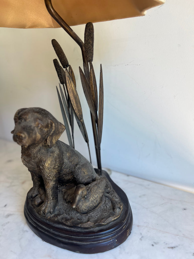 Antique Bronze Labrador Table Lamp