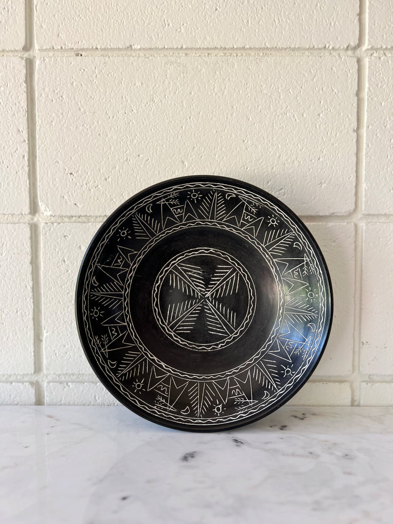 Etched Primitive Tribal Bowl